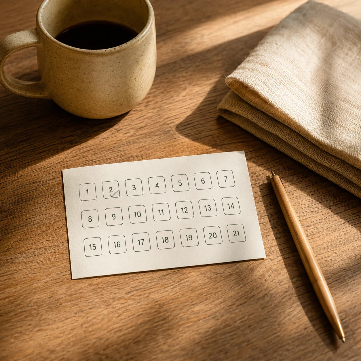 21-day ritual habit tracker card