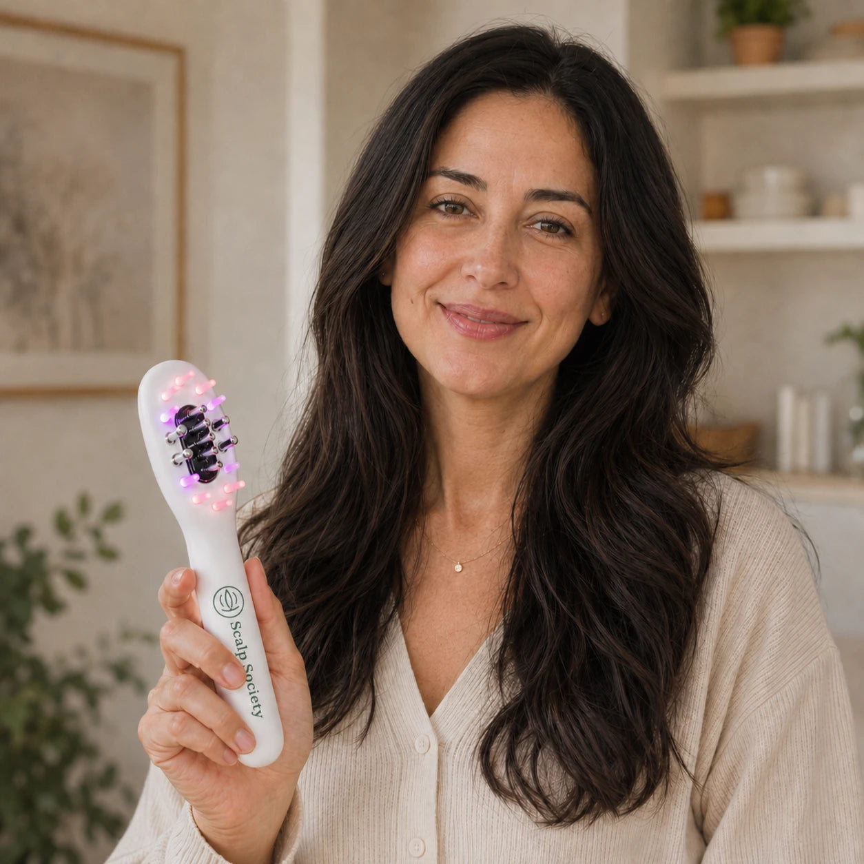 Scalp Society founder holding the scalp wand